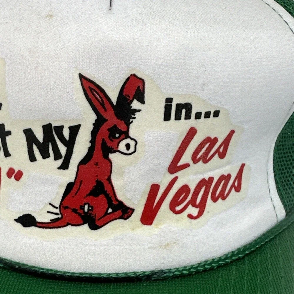 Vintage Lost My Ass in LAS VEGAS Hat Snapback Trucker Mesh Rope Cap‎ Foam Casino